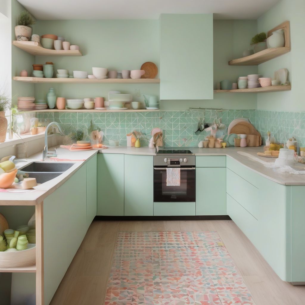 Pastel Kitchen with Colorful Accents